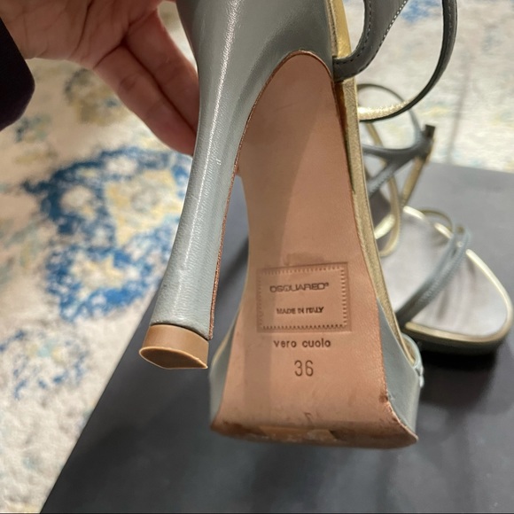 DSQUARED Grey Gold Sandals - Picture 3 of 3